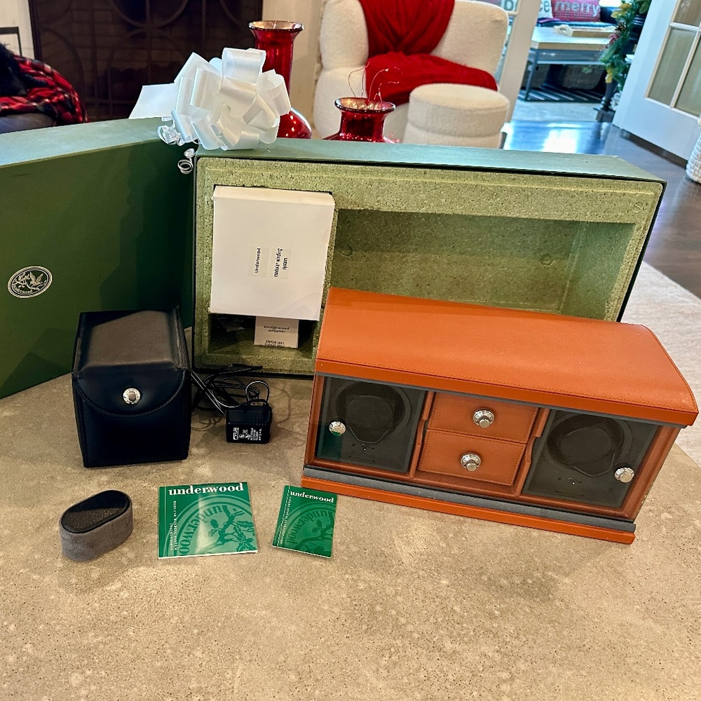 Underwood Watch winder case and Modules for 2 watches with trays $4635 w/ box